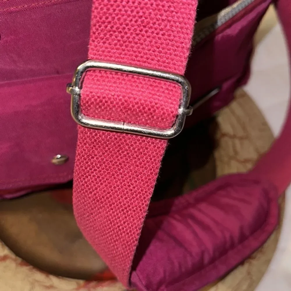HUAERYOUYUE Burgundy Gray Nylon Crossbody Bag